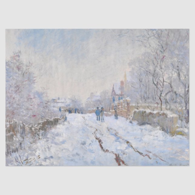 Papel De Seda Claude Monet - Escena de nieve en Argentina (Anverso)