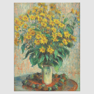 Papel De Seda Claude Monet - Flores de alcachofa de Jerusalén
