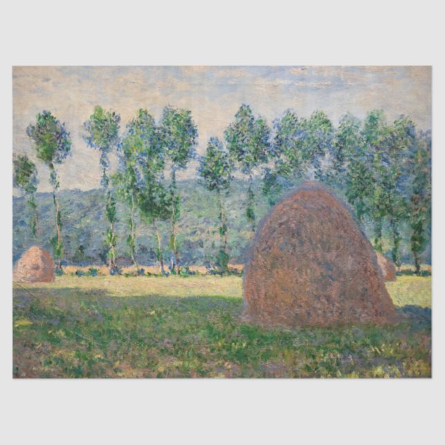 Papel De Seda Claude Monet - Haystacks cerca de Giverny (Anverso)