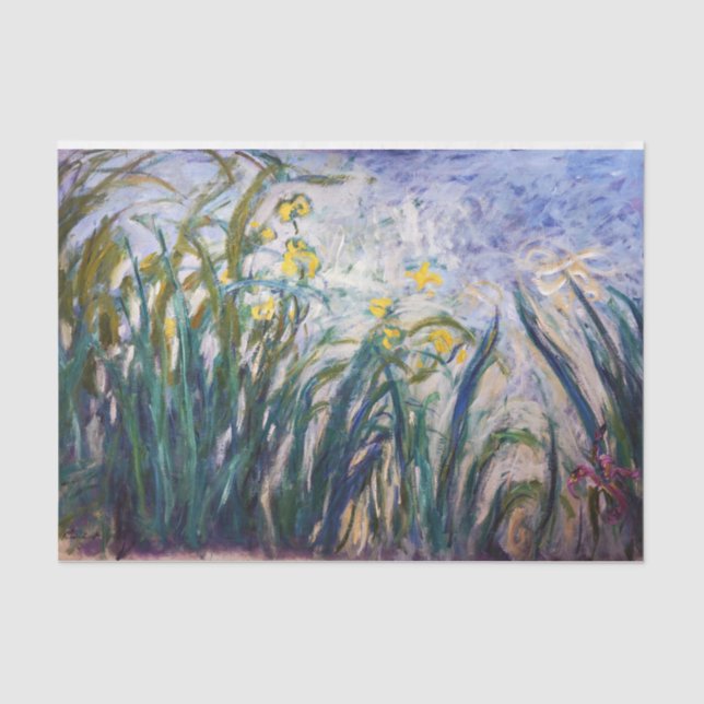 Papel De Seda Claude Monet - Irlandeses amarillos y morados (Anverso)
