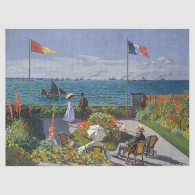 Papel De Seda Claude Monet - Jardín en Sainte-Adresse (Anverso)