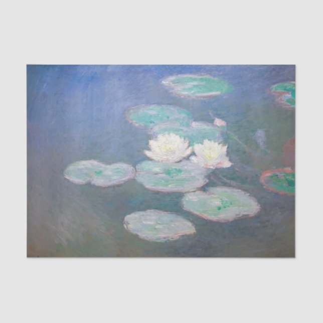 Papel De Seda Claude Monet - Lilies de agua, efecto nocturno (Anverso)