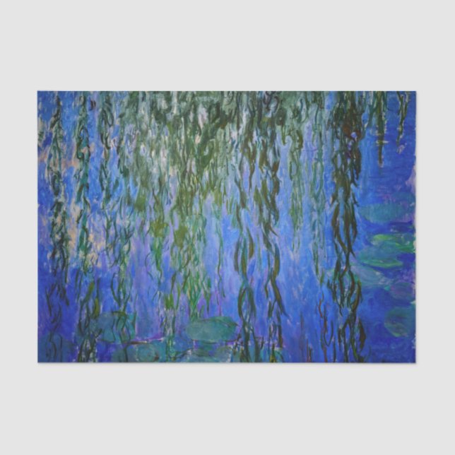 Papel De Seda Claude Monet - Lilis de agua con sauce lloroso (Anverso)