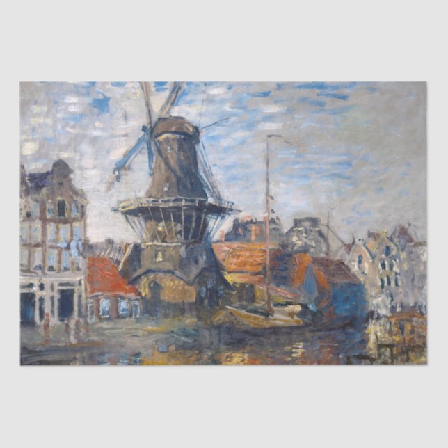Papel De Seda Claude Monet - Molino de viento, Amsterdam (Anverso)