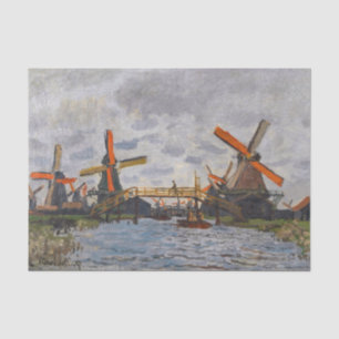Papel De Seda Claude Monet - Molinos de viento cerca de Zaandam