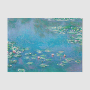 Papel De Seda Claude Monet Turquoise Decoupage Water Lilly
