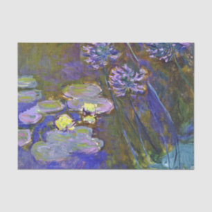 Papel De Seda Claude Monet Water Lilies Agapanthus