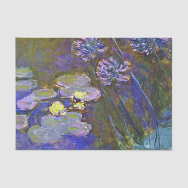 Papel De Seda Claude Monet Water Lilies Agapanthus (Anverso)