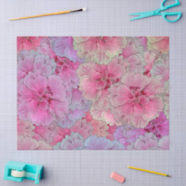 Papel De Seda Claveles rosas en estilo vintage 