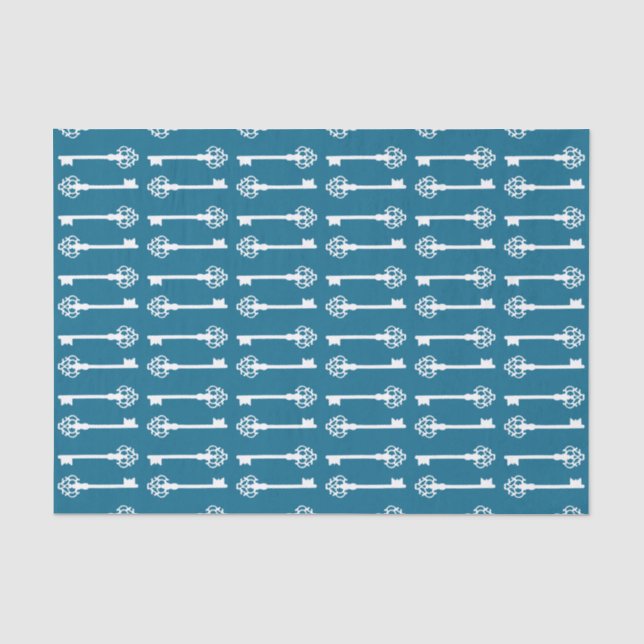Papel De Seda Claves victorianas oscuras de Cerulean (Anverso)