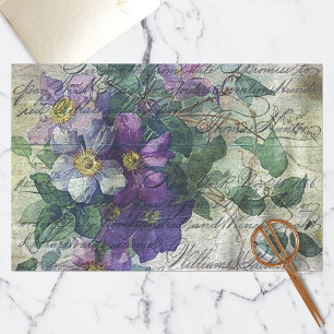 Papel De Seda Clematis Vine Handwriter Ephemera Decoupage
