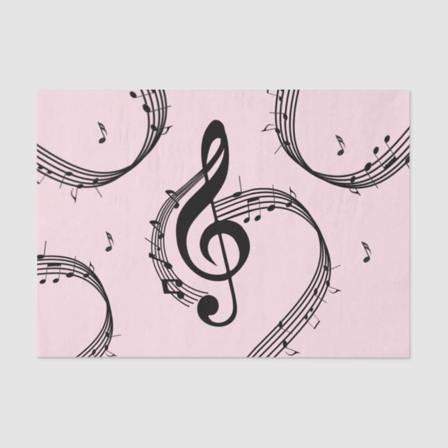 Papel De Seda Climactic G Clef Music Pink (Anverso)