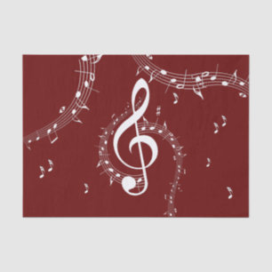 Papel De Seda Climactic G Clef Music Red