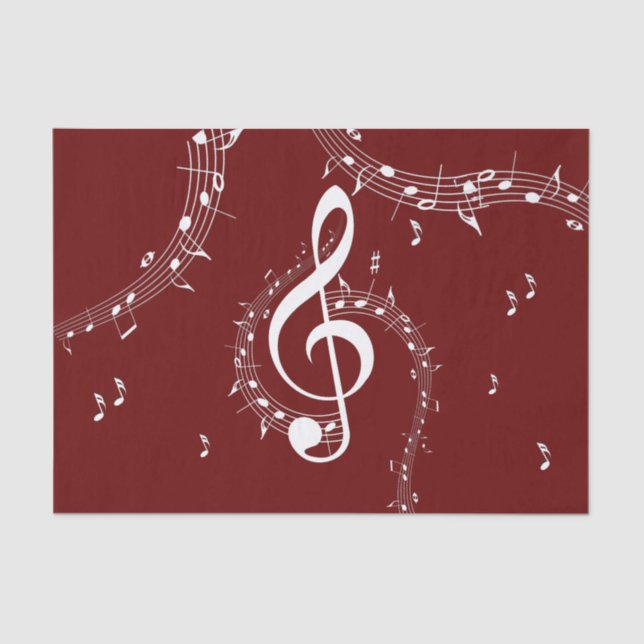 Papel De Seda Climactic G Clef Music Red (Anverso)