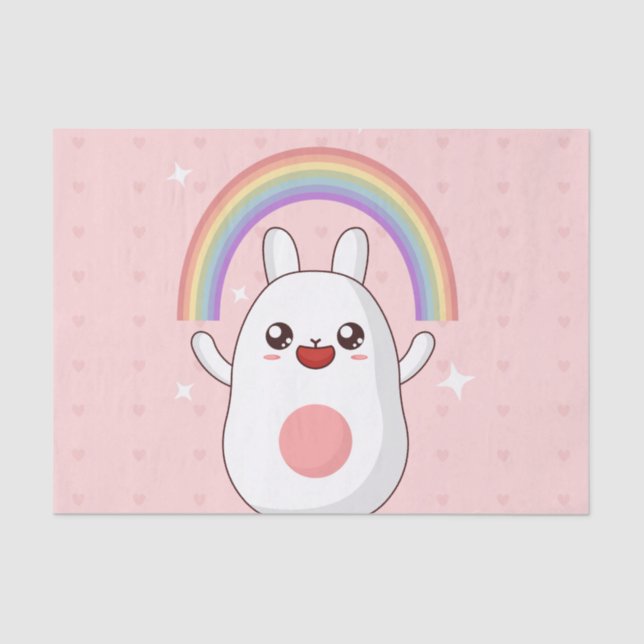 Papel De Seda Clísico arcoiris de Kawaii (Anverso)