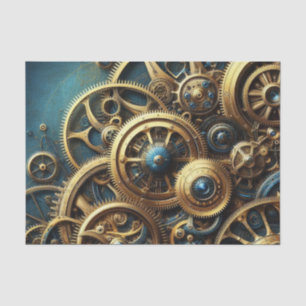 Papel De Seda Clockwork Gold y Verde azulado