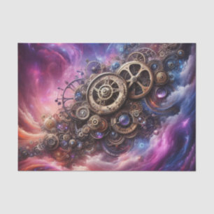 Papel De Seda Clockwork industrial Steampunk Purple and Pink