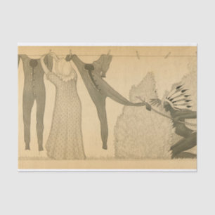 Papel De Seda Clothesline, Savage Iowa, 1923 por Grant Wood
