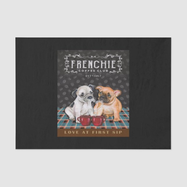 Papel De Seda Club de Café de Bulldog Francés (Anverso)