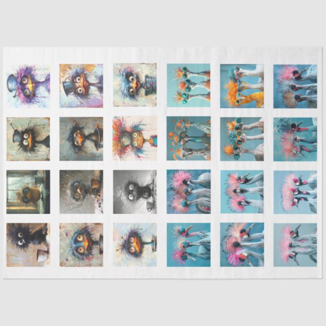 Papel De Seda Club de personajes de Wackadoodle Whimsical Decoup (Anverso)