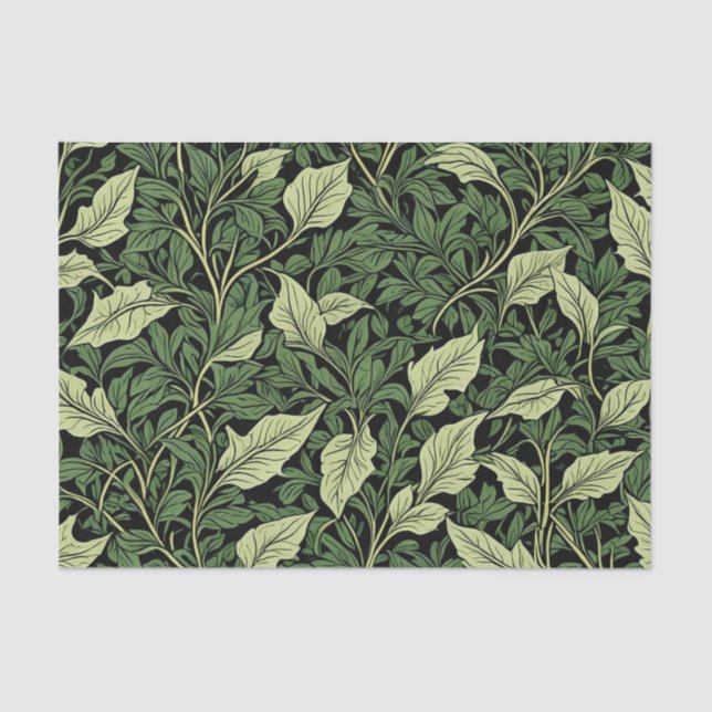 Papel De Seda Clúster de vinos en tonos verdes (Anverso)