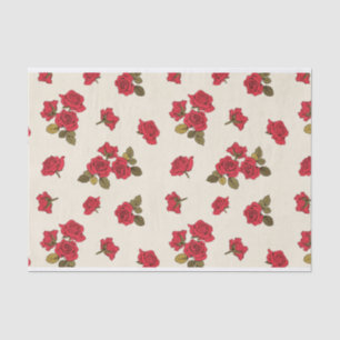 Papel De Seda Clusters de Roses Rojos Patrón ilustrado