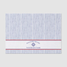 Papel De Seda Coastal Stripe Monogram Boat Name Design