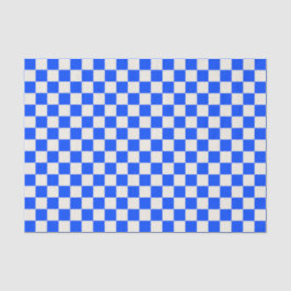 Papel De Seda Cobalt and cream checkerboard pattern