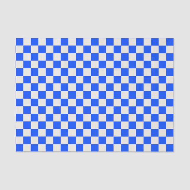 Papel De Seda Cobalt and cream checkerboard pattern (Anverso)