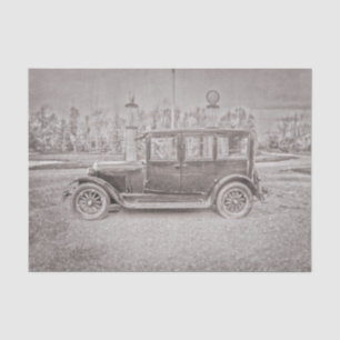Papel De Seda Coche clásico antiguo rústico vintage con enfoque 