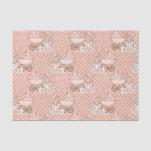 Papel De Seda Cochecitos de bebé rosados