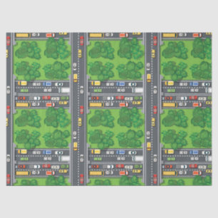 Papel De Seda Coches aéreos y serie de edificios Diseño 6