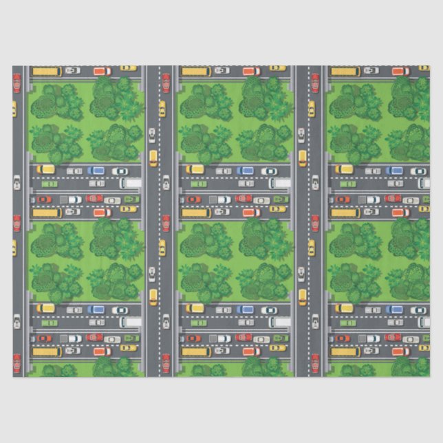 Papel De Seda Coches aéreos y serie de edificios Diseño 6 (Anverso)
