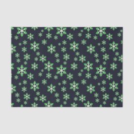 Papel De Seda Cochos de nieve verdes y blancos con fondo azul