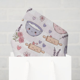 Papel De Seda Cocina Kawaii Corazón Repostería Rosa Blanco Morad