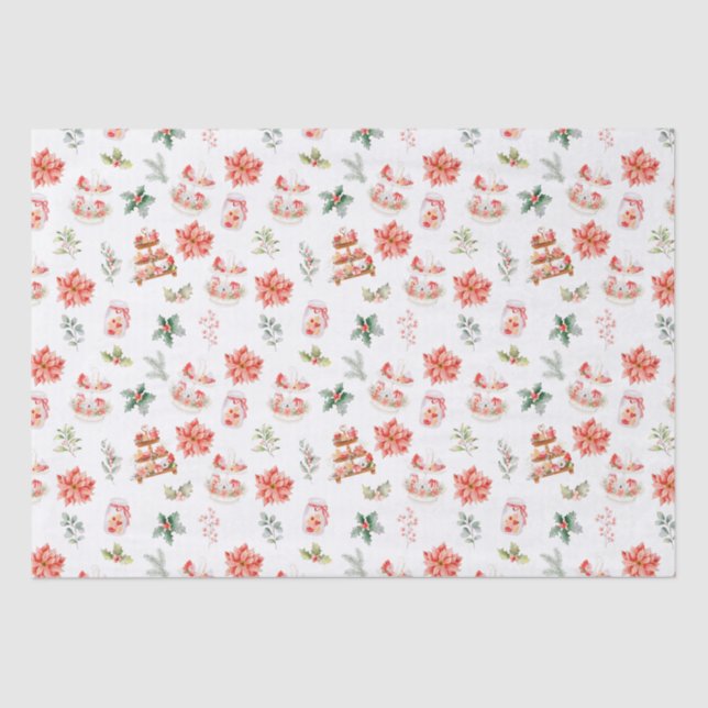 Papel De Seda Cocinas navidades y rojo follaje (Anverso)