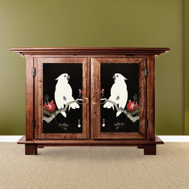 Papel De Seda Cockatoo y granada de Ohara Shōson (Subido por el creador)