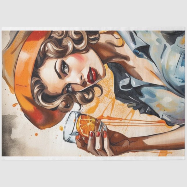 Papel De Seda Cocktail Cuties - Decoración de belleza anticuada (Anverso)