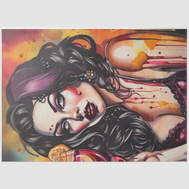 Papel De Seda Cocktail Cuties Sangria Decoupage Paper (Anverso)