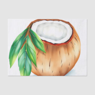 Papel De Seda Coco acuático fresco y vibrante sobre blanco