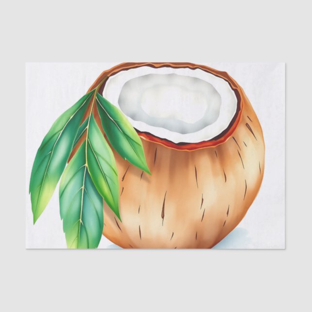 Papel De Seda Coco acuático fresco y vibrante sobre blanco (Anverso)