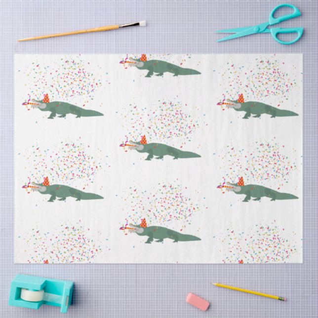Papel De Seda Cocodrilo lagarto - Animales que tienen un Fiesta (Artesanía)