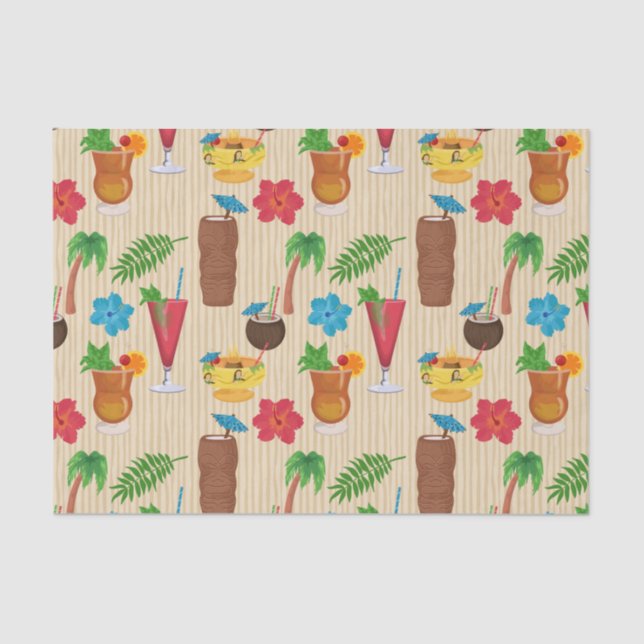 Papel De Seda Cócteles tropicales de Tiki (Anverso)