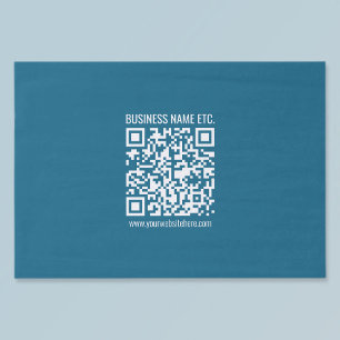 Papel De Seda Código QR azul océano editable 