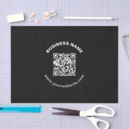 Papel De Seda Código QR con nombre de empresa en negrita y texto