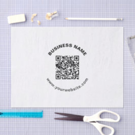 Papel De Seda Código QR con nombre de empresa en negrita y texto