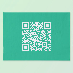 Papel De Seda Código QR editable Genera el tuyo   Verde azulado