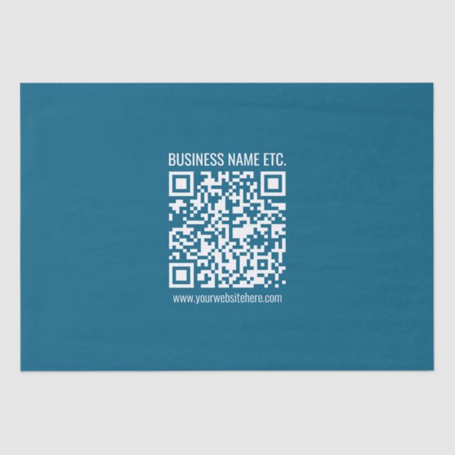 Papel De Seda Código QR editable Ocean Blue (Anverso)