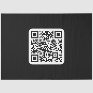 Papel De Seda Código QR moderno editable   Blanco negro o cualqu