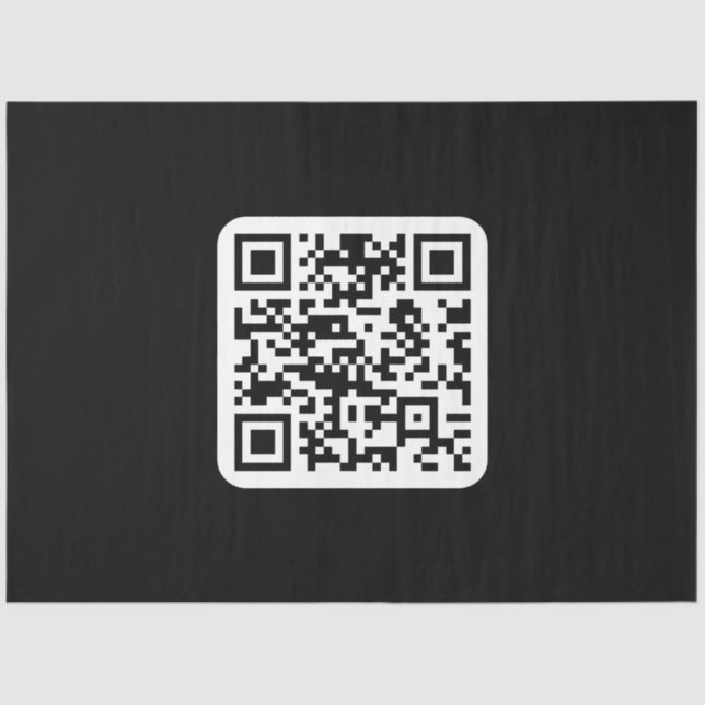 Papel De Seda Código QR moderno editable | Blanco negro o cualqu (Anverso)